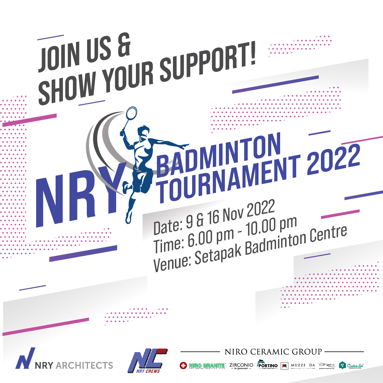 NRY CREWS Badminton Tournament 2022 NRY Architects